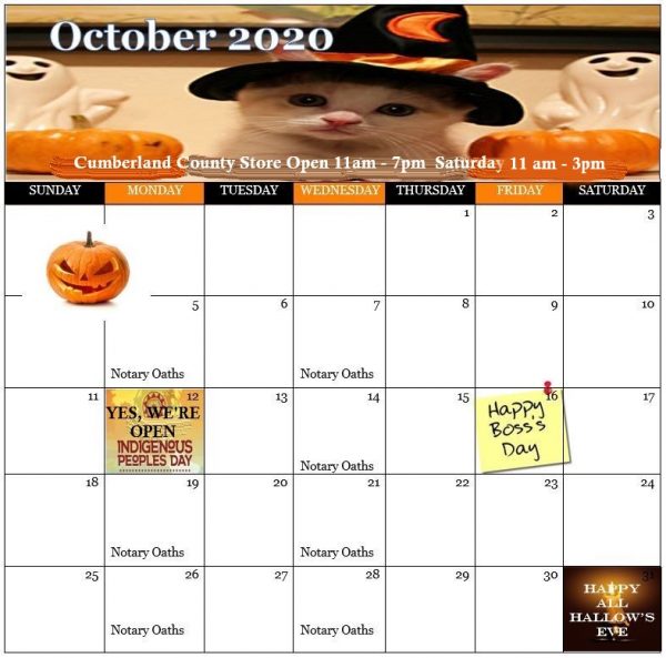 Monthly Calendar – Cumberland County Clerk’s Office